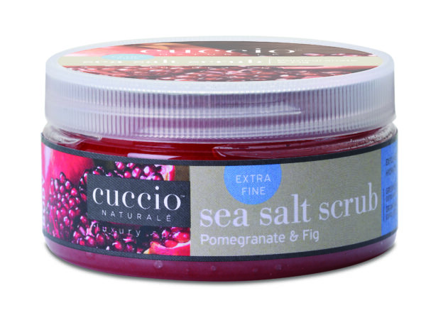 Exfoliante de sal marina Cuccio Naturale - Nutre y exfolia para eliminar las células muertas de la piel - Deja la piel tersa, radiante y con un aspecto juvenil - Hidrata profundamente - Exfoliante Sea salt granada e higo - 237 ml